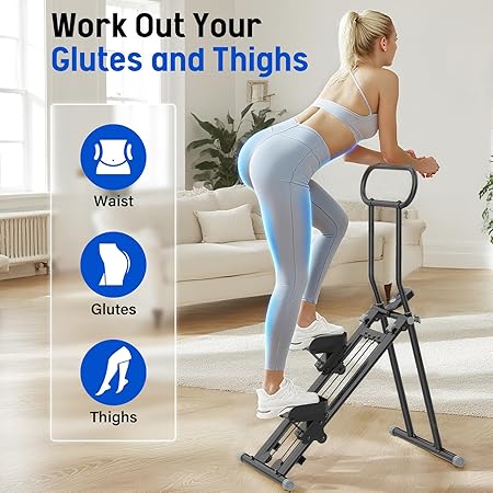 Stair Stepper for Home,Folding Cardio Stair Climber for Full Body Workout,Vertical Climber Exercise Machine with Adjustable Handlebar,300LBS Capacity