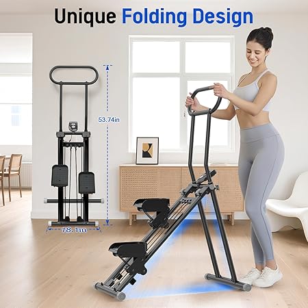 Stair Stepper for Home,Folding Cardio Stair Climber for Full Body Workout,Vertical Climber Exercise Machine with Adjustable Handlebar,300LBS Capacity