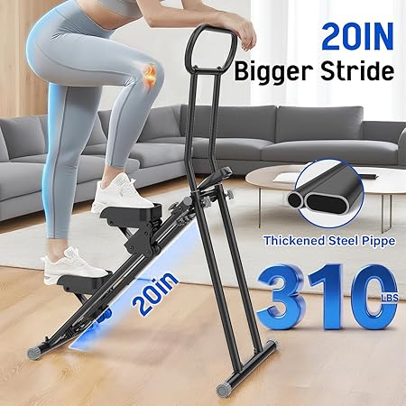 Stair Stepper for Home,Folding Cardio Stair Climber for Full Body Workout,Vertical Climber Exercise Machine with Adjustable Handlebar,300LBS Capacity