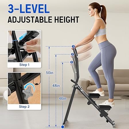 Stair Stepper for Home,Folding Cardio Stair Climber for Full Body Workout,Vertical Climber Exercise Machine with Adjustable Handlebar,300LBS Capacity