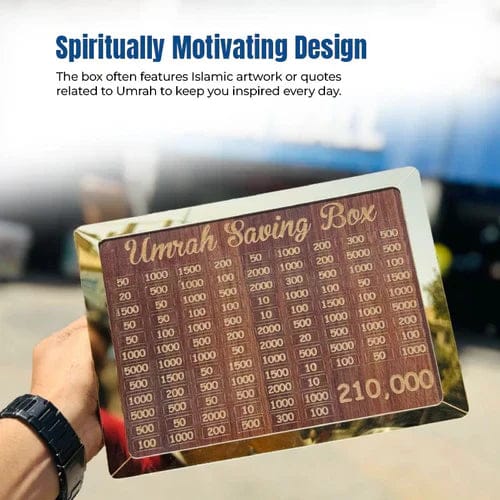 Wooden Umrah Savings Box with Target Tracker