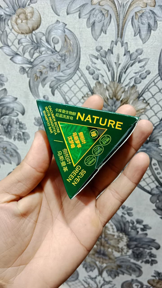 Seven Green Nature Herbal Shampoo Bar – Natural Anti-Hair Fall, Strengthening & Scalp Care Shampoo Soap for Healthy, Shiny Hair(100gram)